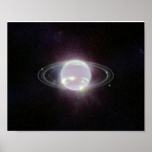 Póster Anillos JWST del planeta Neptuno