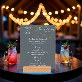 Póster Anillos minimalistas "Las bebidas" Bar de Rótulo B