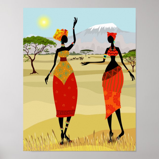 Póster Animación de Mujeres de Kenia (Frente)