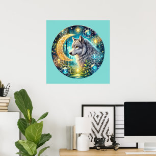 Póster Animación fanática de los lobos de Guay