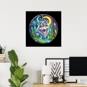 Póster Animación fanática de los lobos de Guay