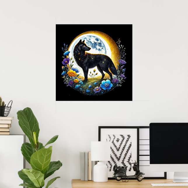 Póster Animación fanática de los lobos de Guay (Oficina en casa)