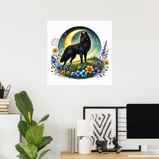 Póster Animación fanática de los lobos de Guay (Oficina en casa)