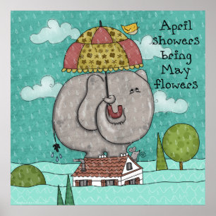 Póster Animación Las Duchas De Abril Traen Flores Mayores
