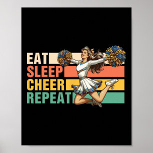 Póster Animadora Chica Porristas Baile Comer Dormir Anima