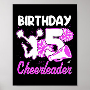 Póster Animadora niña cumpleaños 5 Cheerleader 5 años