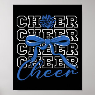 Póster Animadora Porrista Lazo Coqueto Azul Cheerleading