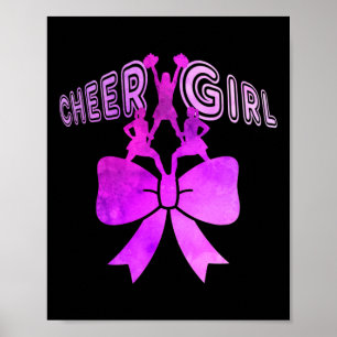 Póster Animadora porrista pirámide lazo mujeres adolescen