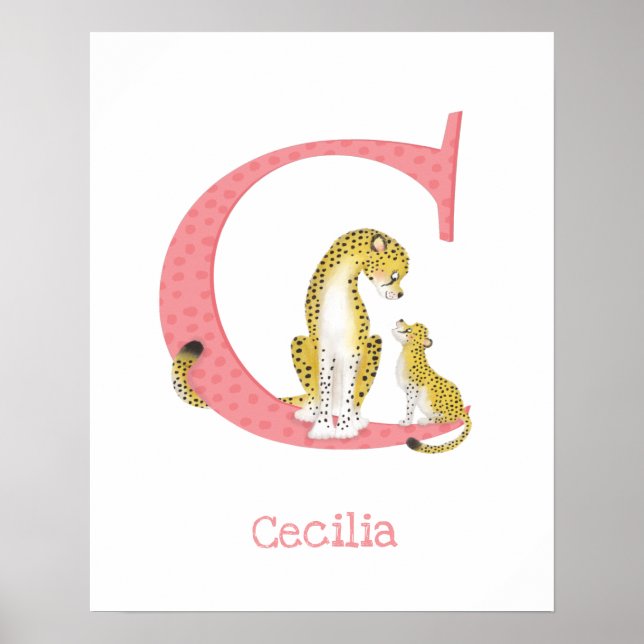 Póster Animal ABC C es para estampado de guepardo (Frente)