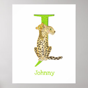 Póster Animal ABC J es para estampado de jaguar