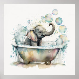 Póster Animal bebé para enfermería, elefante lindo poster