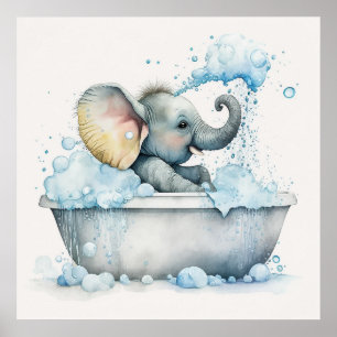 Póster Animal bebé para enfermería, elefante lindo poster