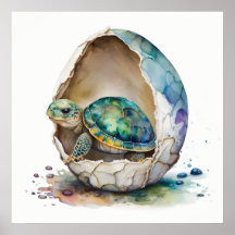 Animal bebé para guardería, cartel de tortuga lind