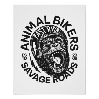 Póster Animal Bikers