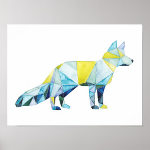 Póster Animal de Fox geométrica