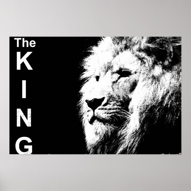 Póster Animal de la plantilla de León de fotos en blanco  (Frente)