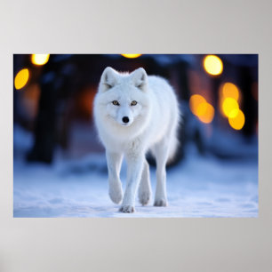 Póster Animal de la vida silvestre Fox en la calle al air