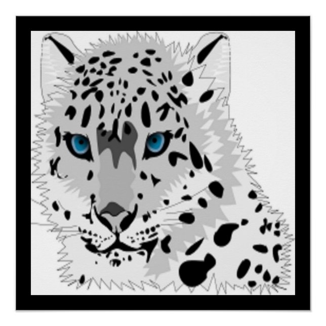 PÓSTER ANIMAL DE LEOPARTE DE NIEVE (Anverso)