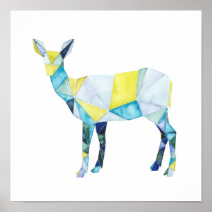 Póster Animal de venado geométrico