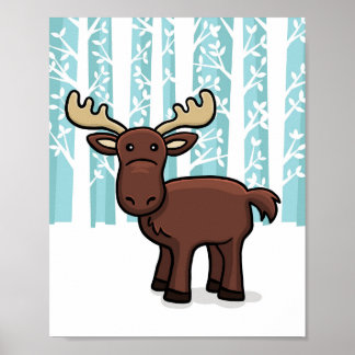 Póster Animal del bosque alce