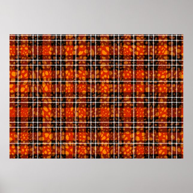 Póster Animal Dots Plaid Mix Pattern Seamless Art. Fabric (Frente)