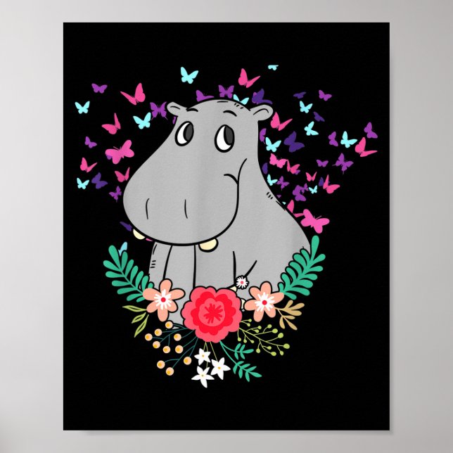 Póster Animal Lover Butterfly Valentines Day Gift Flowers (Frente)