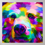 Póster Animal pop-art<br><div class="desc">Poster de oso colorido</div>