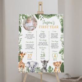 Póster Animal salvaje de un Safari primer Rótulo hito de 