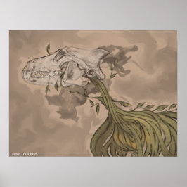 Póster Animal Skull and Vines
