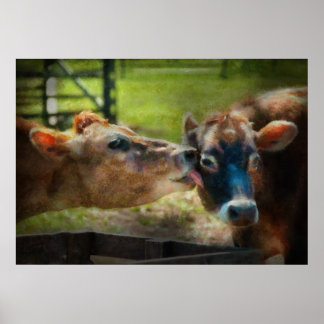 Póster Animal - Vaca - Deja que mamá limpie eso