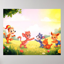 Animales adorables y peludos para el mural de tus 