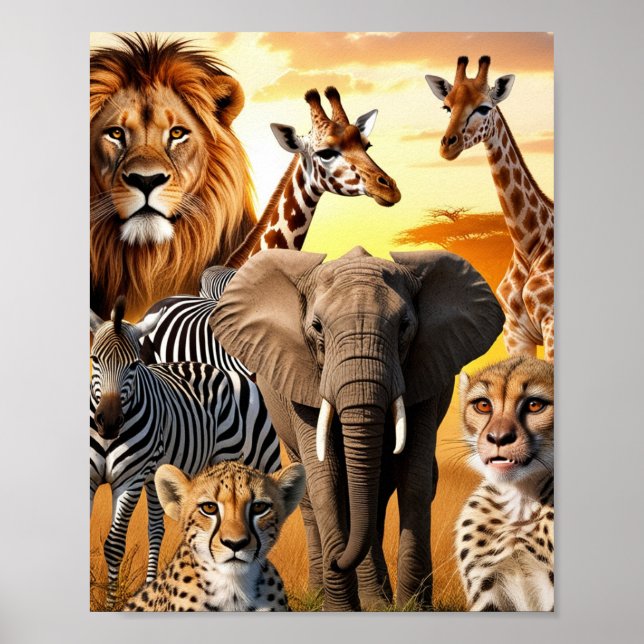 Póster Animales africanos (Frente)