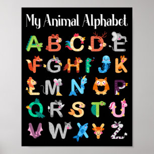 Póster Animales Alphabet Learning Animales ABC