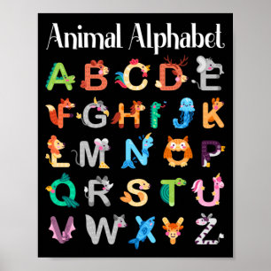 Póster Animales Alphabet Learning Animales ABC