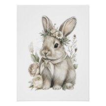 Animales Bebés Adorables con Flores en Acuarela
