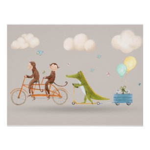Póster Animales caprichosos en arte de pared para guarder