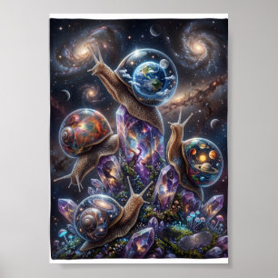 Póster Animales Cósmicos Exploración Espacial Galaxia Ave