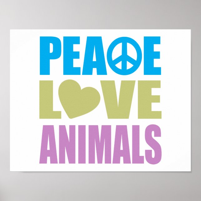 Póster Animales de amor por la paz (Frente)
