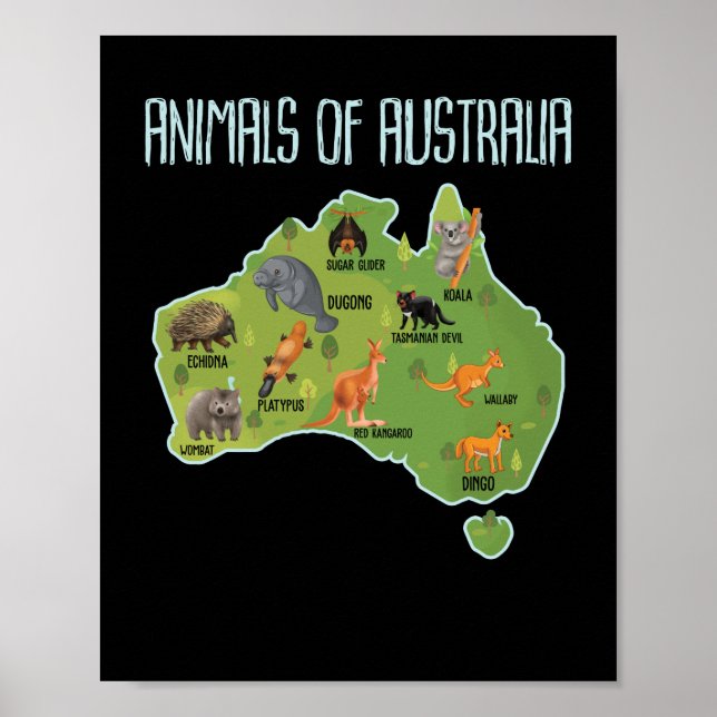 Póster Animales De Australia (Frente)
