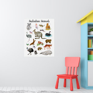 Póster Animales de Australia   Aula de enseñanza