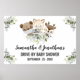 Póster Animales de bosque Baby Shower