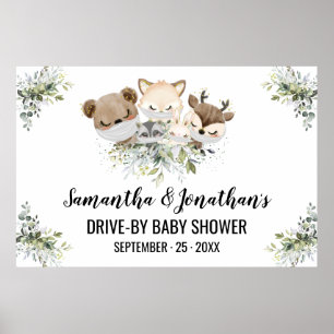 Póster Animales de bosque Baby Shower