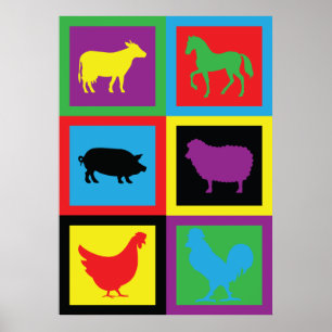Póster Animales de granja