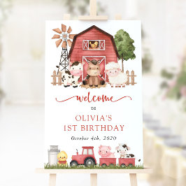 Póster Animales de granja, Animales adorables, Bienvenida