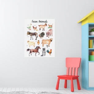 Póster Animales de granja   Aula de enseñanza