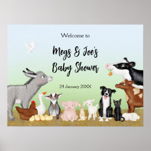 Póster Animales de granja de animales de granja de bebé s