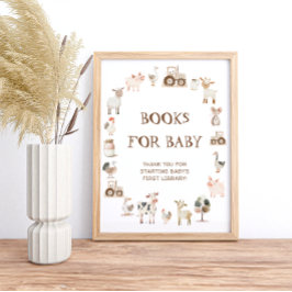 Póster Animales de granja de animales género Libros neutr