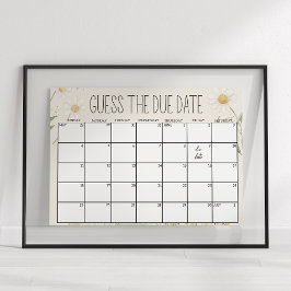 Póster Animales de granja Meadow Baby Shower Adivina fech