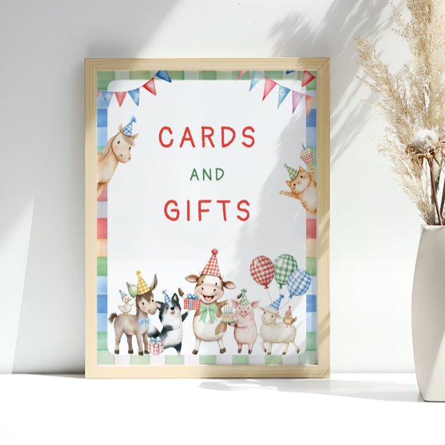 Póster Animales de granja Tarjetas de fiesta de cumpleaño (Subido por el creador)