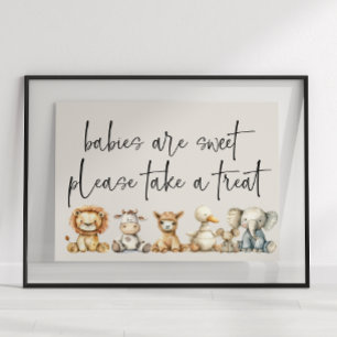 Póster Animales de guardería de peluche vintage, favor de